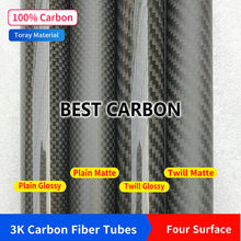 Free shiping 4 5 6 7 8 9 10 11 12mm with 500mm length High Quality Plain glossy 3K Carbon Fiber Fabric Wound Tube, CFK TUBE