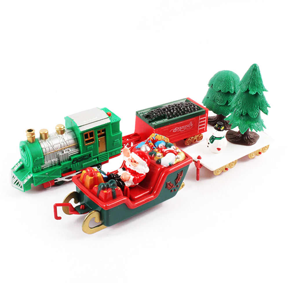 Children's Toy Christmas Track Small Train Toy Electric Christmas Train Simulation Classic Power RC Track Train Set Holiday Gift