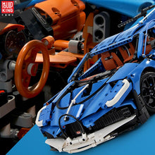 MOC Techinic Blue Race Car Model Kit Boy Assembling Building Blocks Bricks Toys Compatible With Legoing 42083 Bugatti car Chiron