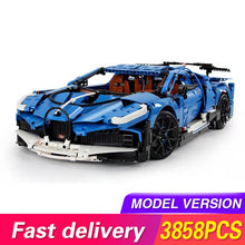 MOC Techinic Blue Race Car Model Kit Boy Assembling Building Blocks Bricks Toys Compatible With Legoing 42083 Bugatti car Chiron