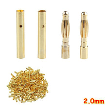 40pcs/lot 2.0mm 3.0mm 3.5mm 4.0mm 5.5mm 6.0mm 8.0MM Gold Bullet Banana Connector plug for ESC Lipo RC battery Plugs (20 pair)