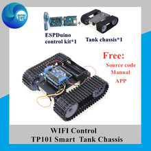 ESPduino Control Robot Tank Chassis Kit with Development Board+Motor Drive Shield Board+DC Motor for Arduino DIY RC Toy Kit