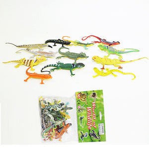12pcs Model lizard toy Reptile Simulation plastic forest wild animal model toys ornaments PVC figurine home decor Gift For Kids