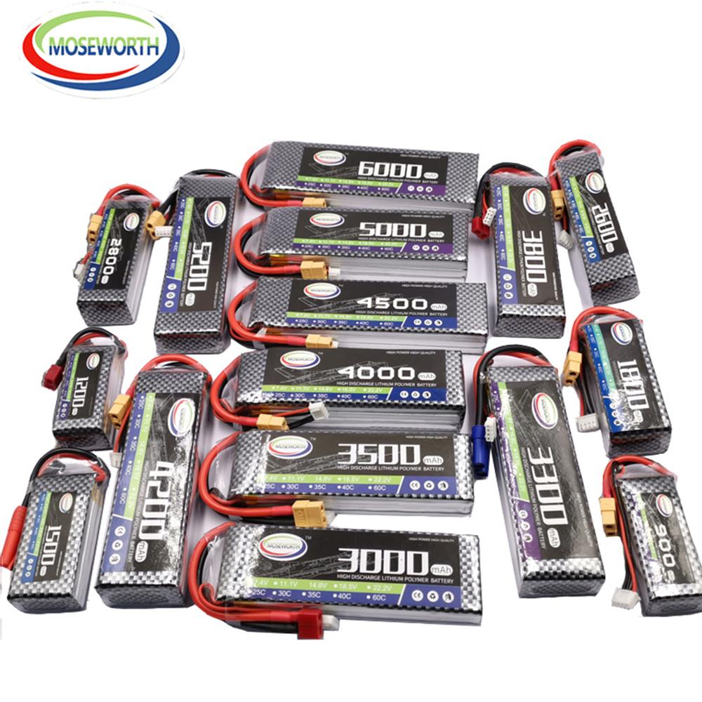 3S Batteries 11.1V 2200 2800 3300 3800 4200 5200 6000mAh 30C40C60C RC Toys LiPo Battery 3S For RC Helicopter Aircraft Quadcopter