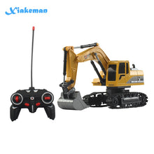 Remote Control Excavator 1:24 RC Car Four-Wheel Drive 6-Channel Light One-click Demonstration Of Children's Educational Toys