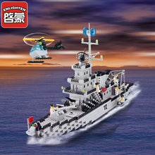 970pcs military army battle cruisers ship building blocks helicopter warship battleship enlighten Bricks Toys for children legoe