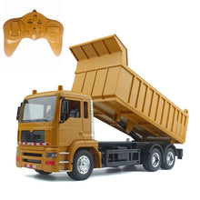 RC cars dump truck Toys for children boys Xmas birthday gifts yellow color RC Engineering truck model Beach toys transporter