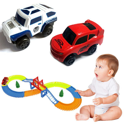 Electronic Rail Track Car Battery Power Educational Toy Gift for Children Kids