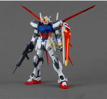 Japaness BANDAI Original Gundam MG 1/100 Model Aile Strike SEED DESTINY Mobile Suit Kids Toys With Holder