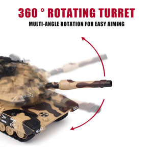 1:32 RC War Tank Tactical Vehicle Main Battle Military Remote Control Tank with Shoot Bullets Model Electronic Hobby Boy Toys
