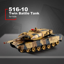 2pcs RC Battle Tank 1/24 Scale German Leopard A6 Infrared Fighting tank with Sound and Lights wireless RC Tank Toys