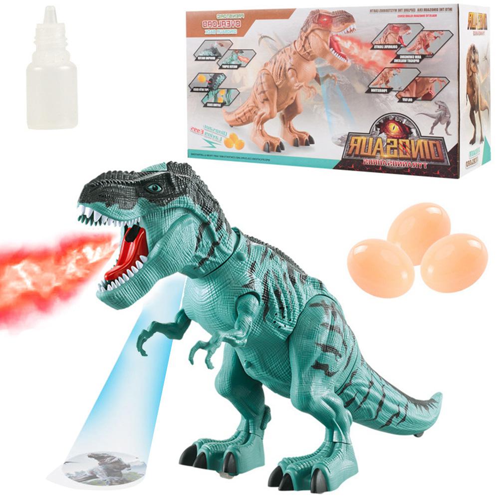 Electric Dinosaur Tyrannosaurus Rex Animal Electronic Walking Lay Eggs Animals Toy Music Light Spray Toys for Kids Gifts