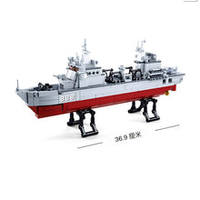 Sluban Navy Battle Ship Aircrafted Carrier ruiser Military Submarine Naval Destroyer Warship Model Building Block Toys For Kids