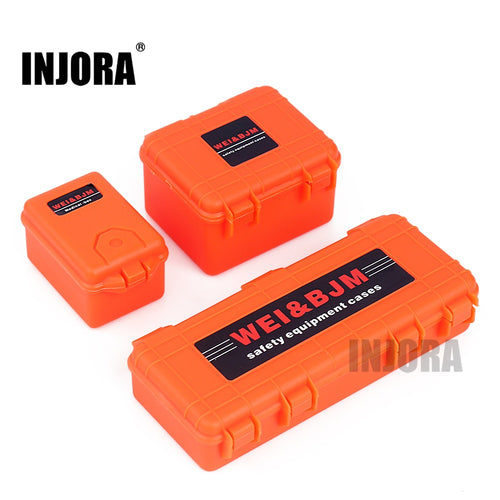 INJORA 3Pcs Plastic Storage Box Decoration Tool for 1/10 RC Crawler Car Axial SCX10 90046 Traxxas TRX-4 TRX-6 MST Recat