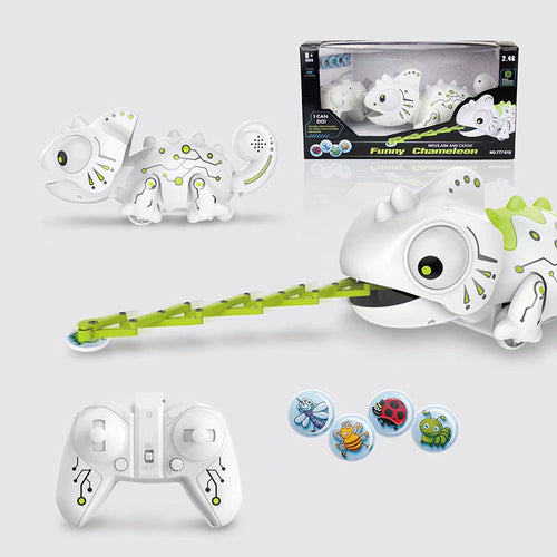 RC Robot Dinosaur Chameleon Pet dragon With Changeable Light Remote Control Electronic Model Animal Funny Gift Toys For Children