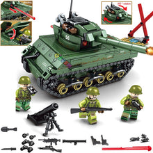 1061pcs Military German Tiger Tank Car Assembly Kits Building Blocks legoed Army WW2 soldier Model Kids brick children Toys Gift