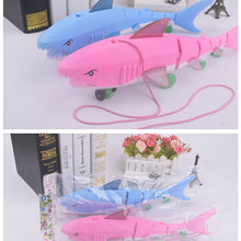 Drawstring Electric Shark Leash Toys Lighting Music Universal Shark Children's Toys Plastic Led Light