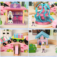 Electric Train Toy Blocks Rails Train Wood Model Railway Wooden Trains Building Blocks Track Magic RC Trains Set Wooden Railway