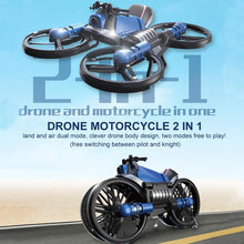 WiFi FPV RC Drone Motorcycle 2 In 1 Foldable Helicopter Camera 0.3MP Altitude Hold RC Quadcopter Motorcycle Drone 2 In 1 Dron