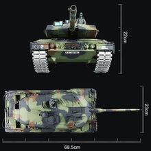 Metal Tank 2.4G German Leopard 2A6 real Simulation Sound infrared RC Tank emission Bullet Metal Track Metal Drive Wheel Tank Toy