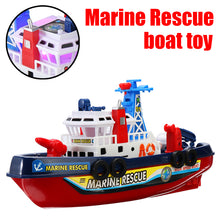 Fast Speed Music Light Electric Marine Rescue Fire Boat Baby Shower Bath Toys with LED Music For Kids Toy Gift