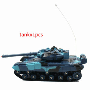 1:24 2PCS Rc Battle Tank Fight Crawler Chariot Train Simulation Interest Outdoor 180 Cannon Rotation Sweep Collection Multicolor