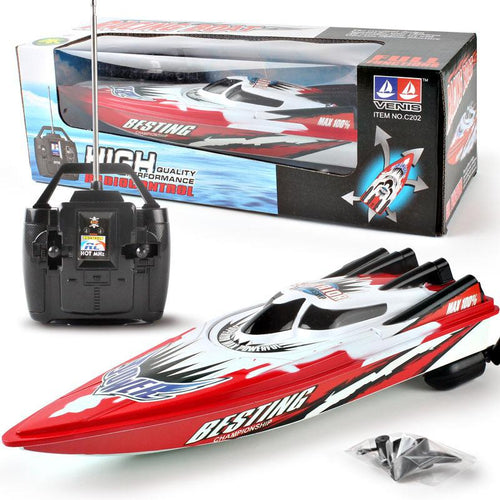 4-channel RC Boat Plastic Electric Remote Control Speedboat Double Motor Remote Control Speed Boat Children Birthday Toy Gift