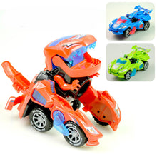 HobbyLane 3D Deform Dinosaur Electric Car Toy Universal Wheel Transformation Robot Car Vehicle with Light Random Color