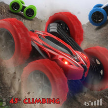 RC Flip Stunt Car 2.4G Remote Control Car Double-side Rolling 360 Degrees Rotating with Light 1:24 Modeling Toys for Kids