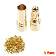 40pcs/lot 2.0mm 3.0mm 3.5mm 4.0mm 5.5mm 6.0mm 8.0MM Gold Bullet Banana Connector plug for ESC Lipo RC battery Plugs (20 pair)