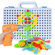 Creative Kids Electric Drill Nut Assembled Match Tool DIY Model Kit Building Educational Blocks Sets Toys For Boys Children Gift