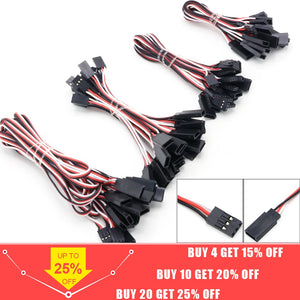 10pcs 100mm/150mm/200mm/300mm/500mm RC Servo Extension Cord Cable Wire Lead JR For Rc Helicopter Rc Drone