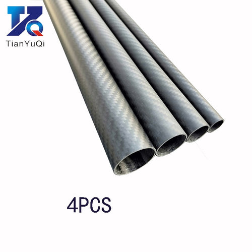 4PCS Twill Matte 3K Carbon fiber circular tube Length 500mm high hardness OD 8mm 10mm 12mm 16mm 20mm 25mm 30mm