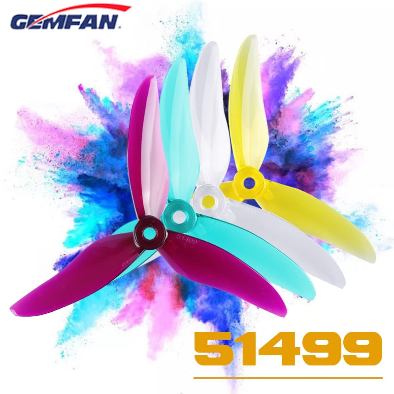 24PCS/12 Pairs Gemfan Hurricane 51499 5 Inch 3-Blade Propeller CW & CCW For 2205 2306 Brushless Motor RC FPV Racing Drone