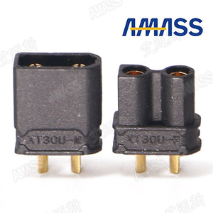 100pcs/lot Amass XT30U 2mm Antiskid Plug Connector Male+Female 2mm Golden Connector / Plug Upgrade XT30 ( 50 Pair )