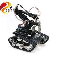 SZDOIT 7DOF Metal Vehicle Robot Mobile Platform 7-Axis Robotic Arm with Gripper + Y100 Tracked Tank Chassis Kit DIY for Arduino