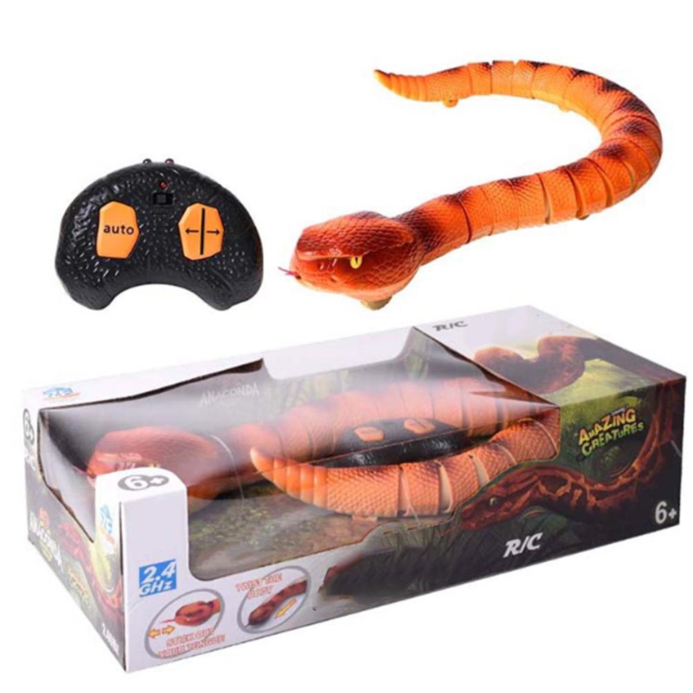 Novelty RC Snake Rattlesnake Infrared Remote Control Robot Animal Toy With USB Cable Funny Terrifying Kids Joke Gift