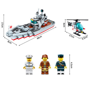 Building Blocks Navy Battleship Military Battle Destroyer Attack Ship Boy Girl Legoinges Toy Christmas Gift