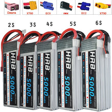 HRB FPV 450 500 7.4V 11.1V 14.8V 18.5V 22.2V 5000mAh 50C 100C 2S 3S 4S 5S 6S LiPo Battery For Traxxas Car Helicopter Boat