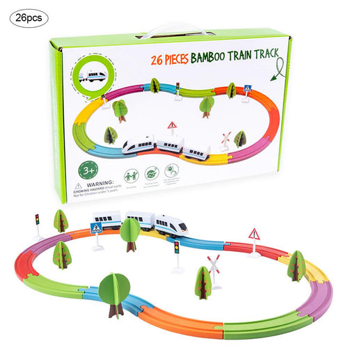 Electric Train Set Toy Train Magnetic Assembled Building Blocks Children's Wooden Educational Toys For Kids Boys Girls