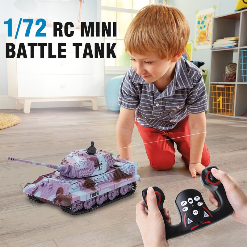 Mini Remote Control 1/72 RC Tank 2203 8-channel Tank Car Track Drive Tanker Toy for Children Xmas Gift New Design