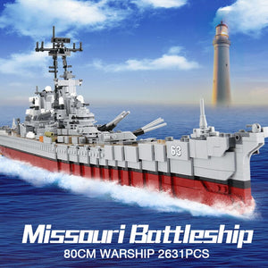 2631pcs war military series assemble Missouried battle ship model building blocks compatible legoed MOC bricks toys for children