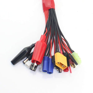 19 in1 RC Lipo Battery Charger Adapter Convert Cable 4mm Banana Plug to Traxxa JST FUTABAS/T-Plug XT60 EC3 EC5 Hxt TAMIYAS