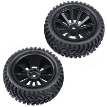 4-Pack 2.99 inch / 76mm Rubber 1:10 RC Rally Car Tires & Wheel Rims Set foam inserted M4 Locknut 12mm Hex Hub