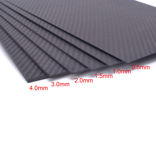 400mm X 200mm Real Carbon Fiber Plate Panel Sheets 0.5mm 1mm 1.5mm 2mm 3mm 4mm 5mm thickness Composite Hardness Material