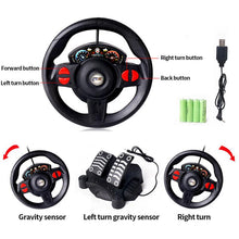 1set Simulation Game Steering Wheel 1:12 Gravity Sensing Four-Way Remote Control Toy Car+ Steering Wheel+Pedal Kids Gamepad Toys