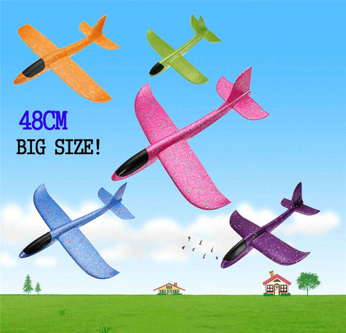48cm Big Size Hand Launch Throwing Hand Throw Planes Inertial Foam EPP Airplane Toy Children Plane For Kids Blue Purple Pink
