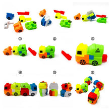 DIY Build Learning Toys For baby Interlocking Car Model Play Set Kids Assembly Educational Construction Kongming Lock Kit toys