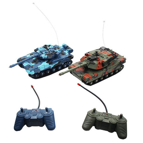 2PCS Funny Small Toy Cars Double Battle Car Remote Control Tank Toys for Children Kids Boy