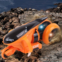 90 Degree 2.4G Rear Wheel Rotation Cool Light Vehicle High-Speed Drift RC Motorcycle for Children Remote Control Toys- Orange